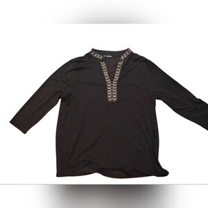 Black Embellished Women's Blouse